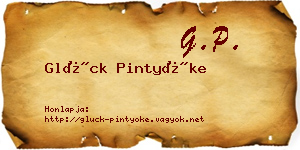 Glück Pintyőke névjegykártya